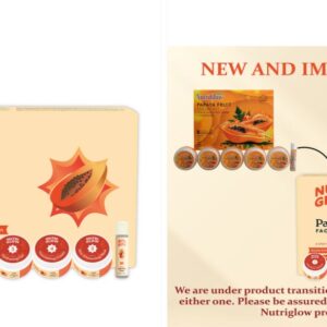 NutriGlow Papaya Fruit Facial Kit For Blemish Free,Dark Spot & Fairer Complexion 250g+10ml
