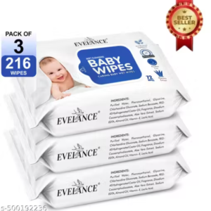 EVELANCE Baby Wipes 72 Sheets pack of 3/Without Lid