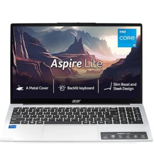 acer Aspire Lite, 12th gen, Intel Core i5-12450H Processor, 16 GB, 512GB, Full HD IPS, 15.6"/39.62 cm, Windows 11 Home, MSO, Pure Silver, 1.70 kg, AL15-52H, Backlit Keyboard