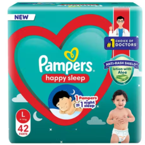 Pampers Diapers L 42pcs Happy Skin Pants
