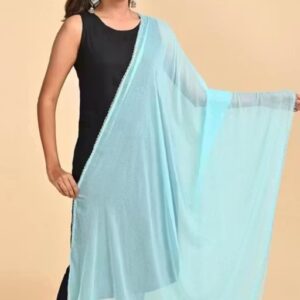 Nazmin. Semi. Colour. Sky blue. Pack of 1. Fancy women dupatta
