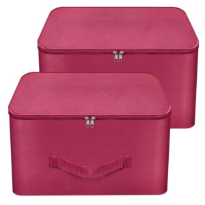 Storite 2 Pack Nylon Wardrobe Bag Underbed Moisture Proof Cloth Storage Organizer, Storage box for Clothes Saree Bags with Zippered Closure & Handle... Colour:Mage