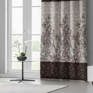 Home Sizzler 1 Piece Elegant Panel Eyelet Polyester Window Curtain - 5 Feet, Brown