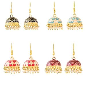 Gulnaar Collection | Jhumka For Women Traditional Meenakari Jhumkas Earrings Set For Women And Girls | Multi-Colour | Anniversary Birthday Gifts