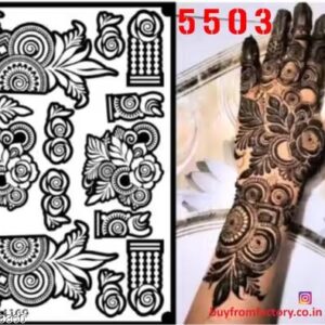 Dream Array, 1 sheet premium quality trendy fashionable Arabic design Mehendi stencil stensil, Bridal look, ready to use mehendi stencil for girls, women's & kids for Hand|Leg|Skin