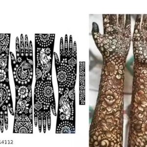 New Bridal Mehendi Stencil Stickers Trendy Mehendi Stencils Floral Amazing design Instant Mehendi Designs (Pack of 4)