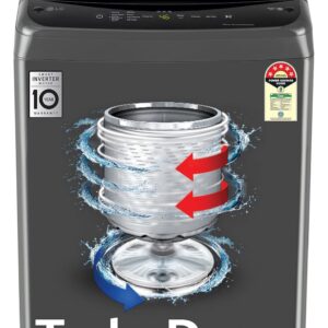 LG 7 Kg 5 Star Smart Inverter Technology Fully Automatic Top Load Washing Machine (T70VBMB1Z, Auto Prewash, Turbodrum, Stainless Steel drum, LED Display, Smart Diagnosis Middle Black)