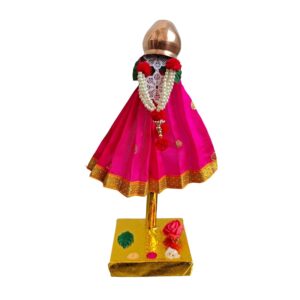 Readymade Gudhi (Pink, Butti, 8 inch) – Gudi Padwa Showpiece | Maharashtrian Festival GudiPadwa Stand | GudhiPadwa Gift, Home & Office Décor, Traditional GudiPadva Decoration