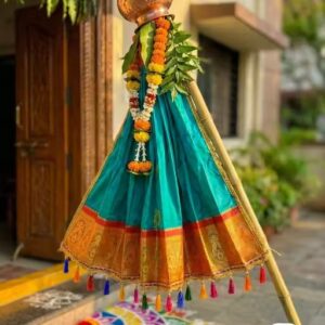 Paithani Gudi Vastra with Tassels | Gudi Padwa Special Decoration Cloth | Traditional Pooja Vastra