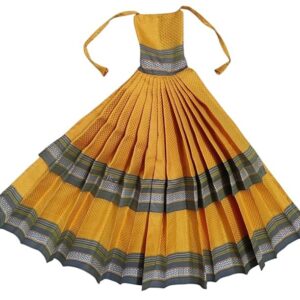 Gudhi Vastra for Gudhi Padwa Festival (Double Layer Khun, Yellow) | Traditional Maharashtrian Gudi Cover Saree Cloth for GudiPadva | Readymade Ugadi & GudhiPadawa Decoration Pooja Décor