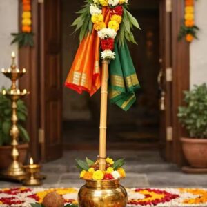 Gudi Padwa Special – TryMe Silambam® Natural Rattan Stick for Gudi Setup, 6feet, Red Varnished