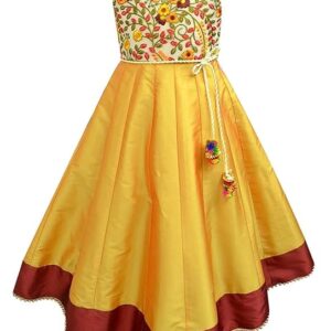 A.T.U.N. (ALL THINGS UBER NICE) Girls Synthetic Maxi Dress (Ggwn Akg_Amber_13-14Years)