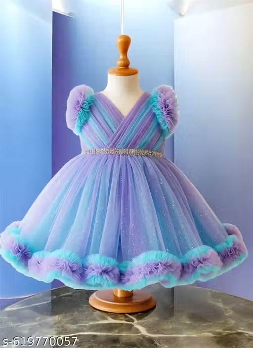 Kids Baby girls dress Frocks Baby girls Princess style Party wear Baby girls Colourfull frocks dresses Net fabric Sky blue colour Aqua blue Firoza Colour Baby girls dress frocks Trendy Customized Baby girls dresses 12 month 18 months 24 month 1 years baby girls dress frocks 2 years baby girls dress frocks 3 years baby girls dress frocks