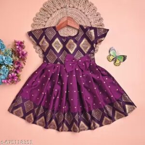 Girls Party Wear Frock Dress,baby girl frock, kids frock dress, girls party wear frock, baby girl party dress, kids silk frock, girls festive wear dress, baby girl frock 0 to 5 years, girls birthday dress, kids traditional frock, baby girl ethnic dress, girls purple frock,