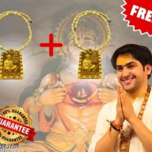 Hanuman tulsi mala (Pack Of 2 Mala’s) | Bageshwar Dham Hanuman ji Kanthi Mala with white Beads | Hanuman Pendant Locket | Hanuman Tulsi beads mala | Puja Articles | for boys/men and girls/women Tulsi Mala | Religious Mala | बागेश्वर धाम हनुमान तुलसी माला | ( 1 खरीदें 1 माला निःशुल्क पाएं )