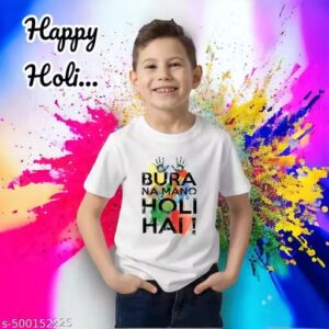 Holi Printed T-Shirts Round Neck for Boys & Girls