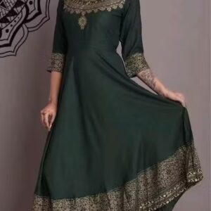 Women's Printed Rayon Anarkali Kurti