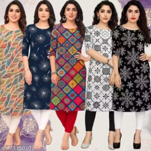 Admirable Printed Kurtis Pack Of 5
