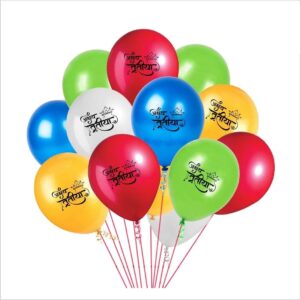 HK Balloons 50Pcs Multi-Color Akshaya Tritiya Decoration Item Printed Balloons | Festive Decoration Balloons for Prosperity Wealth & Celebration |Theme Party Décor Supplies