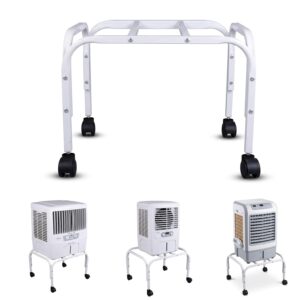 Mumma's LIFE Heavy-Duty Cooler Stand with Wheels | Metal Trolley for Home & Outdoor | Rust-Resistant White Finish | 4 Wheels (Non-Locking) | 100kg Load Capacity | Cooler Movable Stand (White)