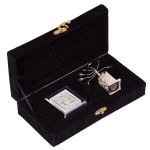 Diwali Gifts Silver Tulsi Plant and Radha Krishna Frame Stand with Velvet Gift Box for Corporate/Wedding/Anniversary/Birthday Return Gifts for Friends, Family, Clients