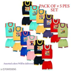 KIDS CLOTHING # Regular Boys Dailywear , # Summer wear,winter wear,Kids Wear ,boys wear,Boys top and bottom Wear,# Boys short Sleeve Casual Tshirt&half pant/Boys combo tshirt and shorts wear / Multicolour – BoysTshirts & pants,Kids Top and bottom Wear pack of 5