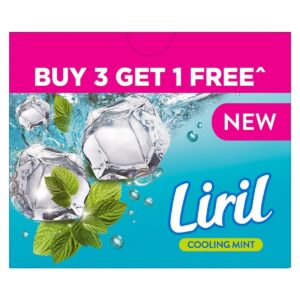 Liril Cool Bathing Bar | Feel the Burst of Icy Cool Freshness | Pack of 4 (4x 125g)