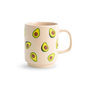 Shay Ceramic Mug, 1 Pc, Avocado, 300ml | Glossy Finish | Ceramic Coffee Cup | Porcelain | Microwave Safe (Rise Mug - 1Pc - Avocado)