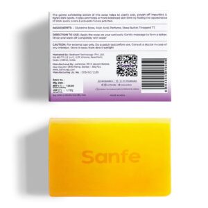 Sanfe Dark Spots Brightening Skin Lightening Soap | 2% Kojic Acid, Hydrating & Vitamin C | Anti Aging & Sun Protection | Skin whitening soap for women| Tan Removal Hyperpigmentation & Glow Moisturizing Bath Soap for Men & Women Glowing Skin Pack of 1