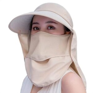 GUSTAVE® Unisex Summer Hats with Detachable Flaps, Sun Hats for Women, Sun Protection Cap for Women, for Gardening, Beach, Boating, Fishing