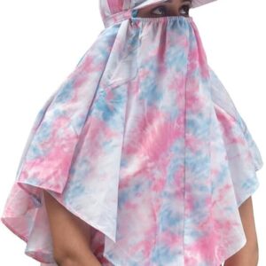 Womens Cotton-Rayon Printed Scarf Cum Mask With Face Cover Sun Protection Free Size For Travel