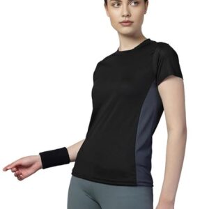 CHKOKKO Gym Tshirt for Women Workout Dry Fit t Shirt Sports Tshirt Lightweight Round Neck Breathable Half Sleeve Activewear Mesh Running Yoga Tops for Woman