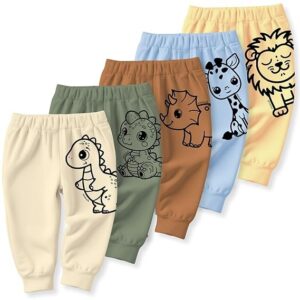 minicult Cotton Pajama Pants with All Over Print for Boys and Girls (Multicolor Designs)(Pack of 5)