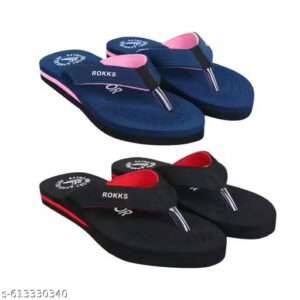 Pack OF 2 Rokks Doctor Stylish and Comfortable Flipflop Slippers for Women Orthopaedic Lightweight, soft,slippers are perfect for daily wear.long-lasting comfort, ideal for indoor and outdoor use.with anti-slip sole casual slipper Trendy design with easy slip-on style.Slipper For Women Combo OF 2