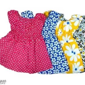 baby girl cotton frock jhabla printed dresses combo pack of 4