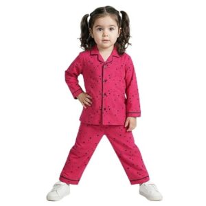CLAP Kids Cotton Printed Full Sleeves Night Suit