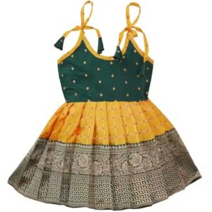 Lehnvel Baby Girls Pattu Pavadai Frock