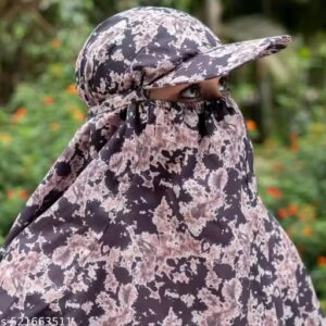 Poly Cotton Innovative Scarf Cum Mask with Face Cover, a sun protection, this scarf cum mask outfits., look.Scrafs very well summer ,scarf with winter dresses. Cool Cotton printed design.skap