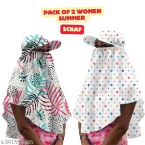 Frazix® Sun Protection Women Cap Mask for Summer Outdoor Cycling UV Sun Protection Block Hat Protection Face Cover Scarf (2 pcs Combo )