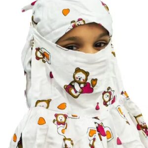 ELOSKA WORLD ®️ Pure Cotton Baby Scarf With Lace Boder | Full Face Cover Scarf | Summer Protection Scarf | Skin Protecion Scarf | Save Your Skin For Summer ProtectionScarf | Bike Scarf For Girls