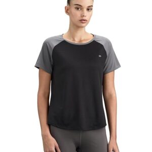 Symbol Premium Women's Polyester Blend Solid Regular Fit Sports Stretch T-Shirt | Round Neck | Raglan Sleeve | Moisture-Wicking | Activewear | Running | Gym | Plain (Available in Plus Sizes)