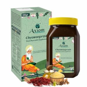 Axiom Royal Ayurvedic Chyawanprash - 1Kg | Enriched with Desi Ghee (A2 Ghee), Kashmiri Saffron with 40+ Ayurvedic Herbs | For all Seasons & Age Groups | Helps Build Strength & Stamina Health