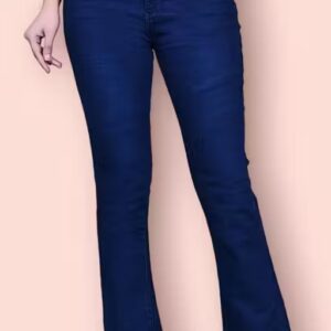 JovsHil blue bellbottom jeans BOOT LEG WOMEN MID WAIST BELL BOTTOM FOR WOMEN BOTTOM JEANS FOR WOMEN REGULAR FITT WIDE LEG FLARED BOTTOM JEANS FOR GIRLS