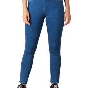 4FLIES Women’s High Waist Jeggings | Super Combed Slim Fit Ankle-Length Pants with Elastic Waistband | Comfortable Denim Look Leggings for Casual, Travel & Office Wear