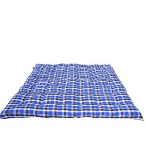 NEXTGO Cotton Mattress Tufted Soft Rui Gadda Foldable Gadi Tri Fold for Floor& Bed Color Blue - W hite Striped (5 x 6 Queen Bed)