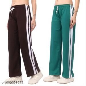 Mgrandbear Pack of 2 women track pants | Designer Pant | Womens Lower | side stripe pants | straight leg pants for women | athleisure pants | casual joggers | women lounge pants | sporty pants for women