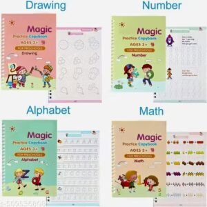 Numbers, Maths, Drawing, Alphabet Tracing & Practice Copy Book Set For Kids