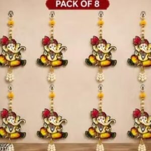 Pack of 8 Lord Ganesha Decorative Hanging | Ganpati Wall Hanging for Home, Office, Temple & Diwali Decoration