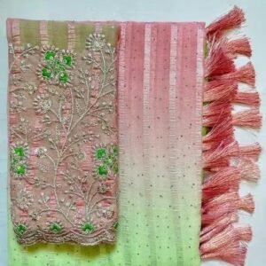 Chiffon Bollywood Saree With Separate Blouse Piece