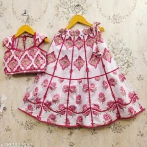 Stylish Kids Girls Readymade Lehenga Choli-Floral Printed Designer Chaniya Choli-Kids Ethnic Wear-Girls Festival Party Navratri Outfit
